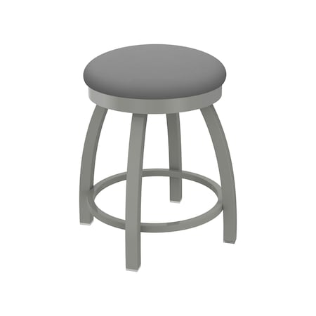 Holland Bar Stool Co 18" Swivel Vanity Stool, Nickel Finish, Canter Grey Seat 80218AN007